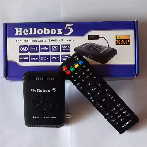 Factory Hellobox 5 DVB-S/S2 Satellite TV Receiver Full HD 1080P PVR Ready Support 3G Modem Cccam New