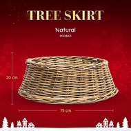 กระโปรงคลุมต้นคริสต์มาส (D75 x H20 cm.) หวายเเท้ - Tree Skirt