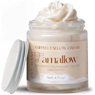 Amallow100%GrassFedBeefTallowforCare-Face+Body-WhippedMoisturizerforSensitive-Lotion,4FL.oz.(Unscent