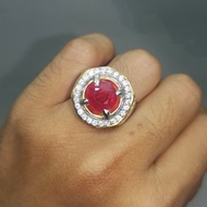 Batu Cincin Permata Merah Natural Ruby Asli