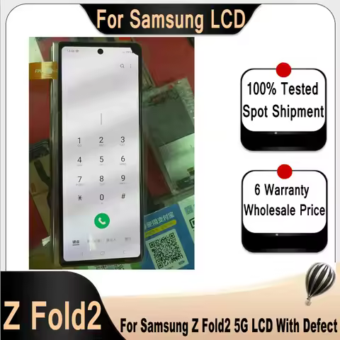 Defect LCD For Samsung Z Fold2 5G Z Fold 2 5G F9160 F916B LCD Display Touch Panel Screen Digitizer A