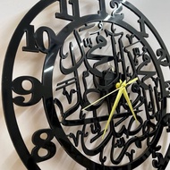 jam dinding selawat 30x30cm material acrylic