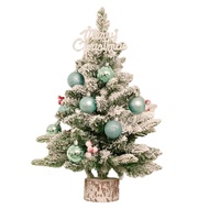 [特價]【摩達客】耶誕-55cm 頂級霜冰藍雪國原木底座聖誕樹/含雪藍系配件/本島免運費