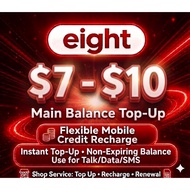 Eight Telecom Main Balance Top-Up – Recharge from $7 to $10 for Flexible Mobile Credit Recharge