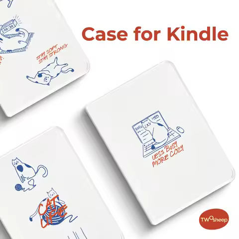 Twosheep Hard Shell Case for Kindle Paperwhite12th Kindle Colorsoft Kindle 11th Flip Cover Auto Slee