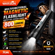 WARSUN T800 LED Flashlight - Ultra Bright Rechargeable Magnetic Torch with COB