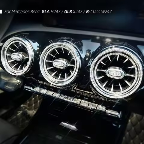 For Mercedes Benz GLA H247 / GLB X247 / B-Class W247 2020-2026 Crystal Diamond AC Knob Trim Interior
