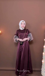 COD || Gamis Wanita Burkat Kekinian || Dress Silky Rayon Premium Terbaru Modern
