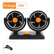 BY557 24V 4'' 360 DEGREE ROTATE 2 SPEED CAR FAN 1.4M - CIGARETTE PORT (ORANGE)