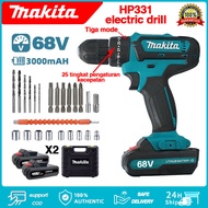 Bor Tanpa Kabel Makita Bor Tangan HP331 68V Bor Impact Obeng Listrik Alat Pengeboran Rumah Tangga