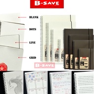 Unicorn A6/A5/B5/A4 Spiral Note Book 160 Pages Transparent / Smoky USB-A6LX/DX/GX/BX(LINE, GRID, DOT