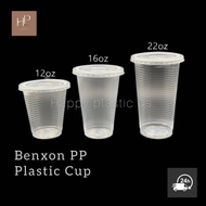 Cawan Plastik Minuman 100Pcs/Pkt Benxon 16oz Disposable Clear Plastic Cup / Party Cup