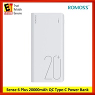 ROMOSS SENSE 6 PLUS 20000mAh QC TYPE-C POWER BANK RM-PH80C0202 (WHITE)