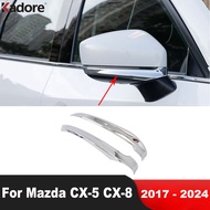 Rearview Mirror Trim Cover For Mazda CX-5 CX5 CX-8 CX8 2017-2024 Car Side Wing Mirrors Strip Accesso