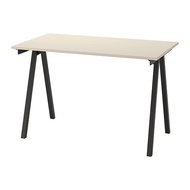 TROTTEN 書桌/工作桌, 米色/碳黑色, 120 x 70 公分