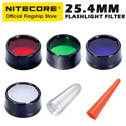 NITECORE 25.4mm Flashlight Filter Red Blue Green,Diffuser Traffic Wand NFR25 NFB25 NFG25 NFD25 for P