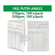 FAIL PUTIH AM435 20pcs/100pcs (270gsm/320gsm)