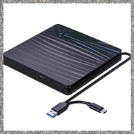 External CD/DVD Drive for Laptop USB 3.0 &amp Type-C Portable CD DVD +/-RW Burner Optical Drive Read