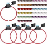 TMH 5 Pcs of Fuse Holder 12 Gauge Wiring Harness ATC/ATO Blade Automotive Fuse Holder, Inline Fuse K