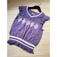 UNGU Outer vest knitted vest ketupat rample purple taro children branded AXES FEMME size M 9T 10T