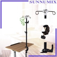 [Sunnimix] Drip Bag Stand IV Pole Table Clamp Feeding Tube Holder Bedside Telescopic with 4