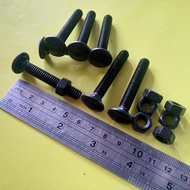 15pcs BAUT MUR CB 5/16 x 2" INCHI / BAUT M8 PANJANG 5CM / BAUT 12 KUNCI 12 HITAM BAUT PAYUNG BUMPER 