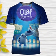 Funny T-Shirt Frozen Cartoon Anime Olaf 3G Printed Streetwear Men Women Fashion Oversized T-Shirt Ki