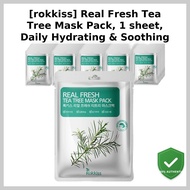 HOT ITEM [rokkiss] Real Fresh Tea Tree Mask Pack, 1 sheet, Daily Hydrating & Soothing / Korean Mask 