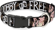 Warner Bros. Pet Collar, Dog Collar Plastic Buckle, Dobby Is Free 3 Dobby Poses Star Swirls Black Go
