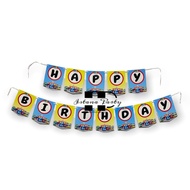 Happy birthday Banner / tayo bus birthday bunting flag