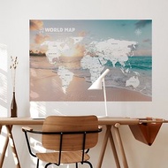 【輕鬆壁貼】世界地圖/唯美沙灘 - 無痕/居家裝飾