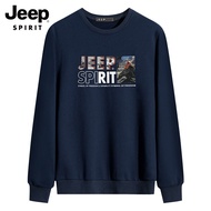 JEEP SPIRIT กีฬาใหม่ลำลองคอกลมผู้ชายเสื้อกันหนาว