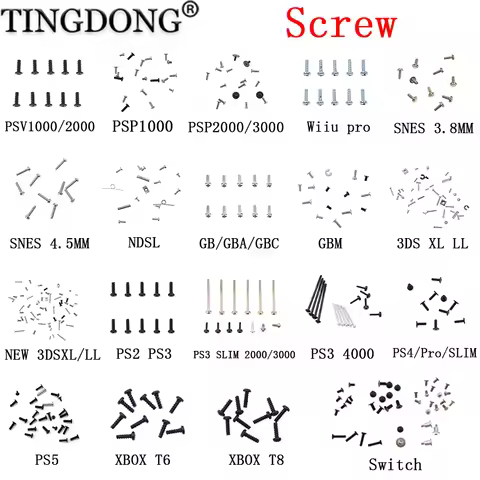 Screw Accessories For PS2 PS3 PS4 Pro PS5 XBOX 360 XBOX ONE PSP1000 2000 3000 3DS XL SNES NDSL SWITC