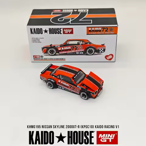 MINIGT KHMG195 In Stock 195 1:64 Nissan Skyline 2000 GT-R KPGC10 Kaido Racing V1 Openable Hood Dieca