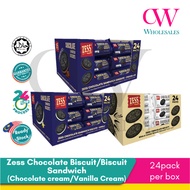 Zess Chocolate Biscuits Chocolate Sandwich Biscuit Vanilla Chocolate Flavor 55gX24 58.8gx24