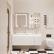 "Toilet Storage Cabinet With Mirror Bathroom Sink Stainless Steel Bathroom Cabinet With Mirror Sink "Light Luxury Ceramic Small Apartment Washstand Solid Wood Plate Partition Storage Durable 2 dian  浴室柜