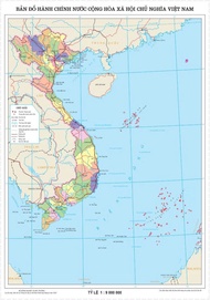 Decal Tranh Bản Đồ Việt Nam (34 tỉnh thành) sẵn keo lột dán nhiều kích thước.