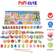 "5in1 Smart Toy Set: Number Board, Fishing & Number Matching 63 Details Helps Children Learn Countin