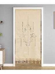 手工編織鉤針蕾絲窗簾，帶流蘇空心花簾，適用於咖啡廳、廚房、臥室門窗（單面，W27英寸× H59英寸），白色