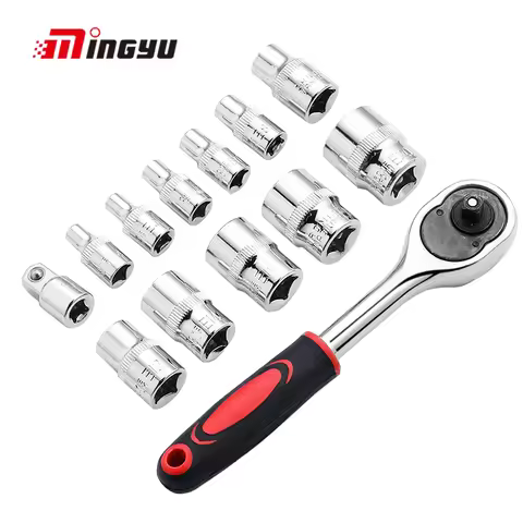 1/4" 3/8" Torx Star Socket and Ratchet Set E type Female Wrench Head With Handle Adapter Kit E10 E12