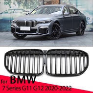 New Look Car Grille Grill Front Kidney Glossy 2 Line Double Slat For BMW 7 Series G11 G12 2020 2021 