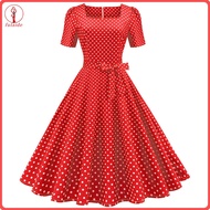 fulaide Vintage Women Dress Women Vintage Fashion Vintage Polka Dot Dress for Women – Classic Retro 