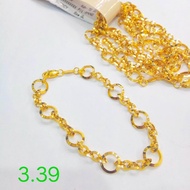 Gelang rantai tangan emas asli kadar 700 70% 16k 22 karat 3 gram korea
