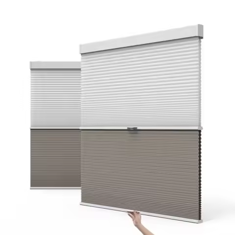 Custom Day Night Honeycomb Blinds Adjustable Light Thermal Blackout Cell Pleated Controlled By Hand 