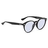 RayBan RX2180VF 2000 Sunglasses, 51 Size, Light Blue Smoke, Light Color Lens Set, RayBan Glasses Frame, UV Protection, Round Glasses, Black Rim, Light Colors, Light Colors