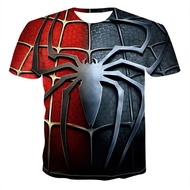 Men's round neck short sleeved T-shirt, movie Spider Man short sleeved 3D pattern print