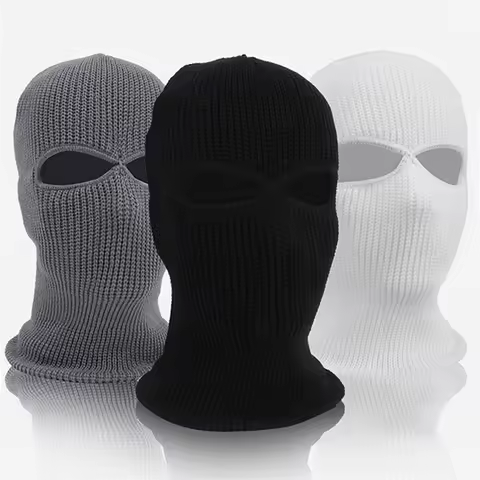 Winter Full Face Cover Mask 2 Hole Balaclava Knit Hat CS Winter Ski Cycling Mask Beanie Hat Scarf Wa