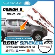 Toyota Hilux Car Side Body Sticker (Free INTERCOOLER VNT Sticker) - Design 6