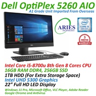 Used All-In-One PC 22" Dell OptiPlex 5260 Intel Core i5, 16GB RAM DDR4, 256GB SSD + 1TB HDD