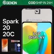 Genon IPS 90Hz LCD for Tecno Spark 20 / Spark 20C LCD Display Touch Screen with Frame Replacement Pa